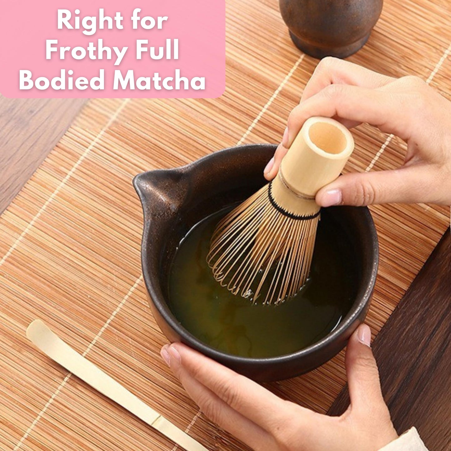 Atellya Matcha Whisk Set, Matcha Set, Matcha Scoop, Matcha Whisk Stand (Chasen Holder),Matcha Bowl, Matcha Kit for Ceremony, Matcha Tea Set for Making Breakfast Matcha Latte - Green 280ml