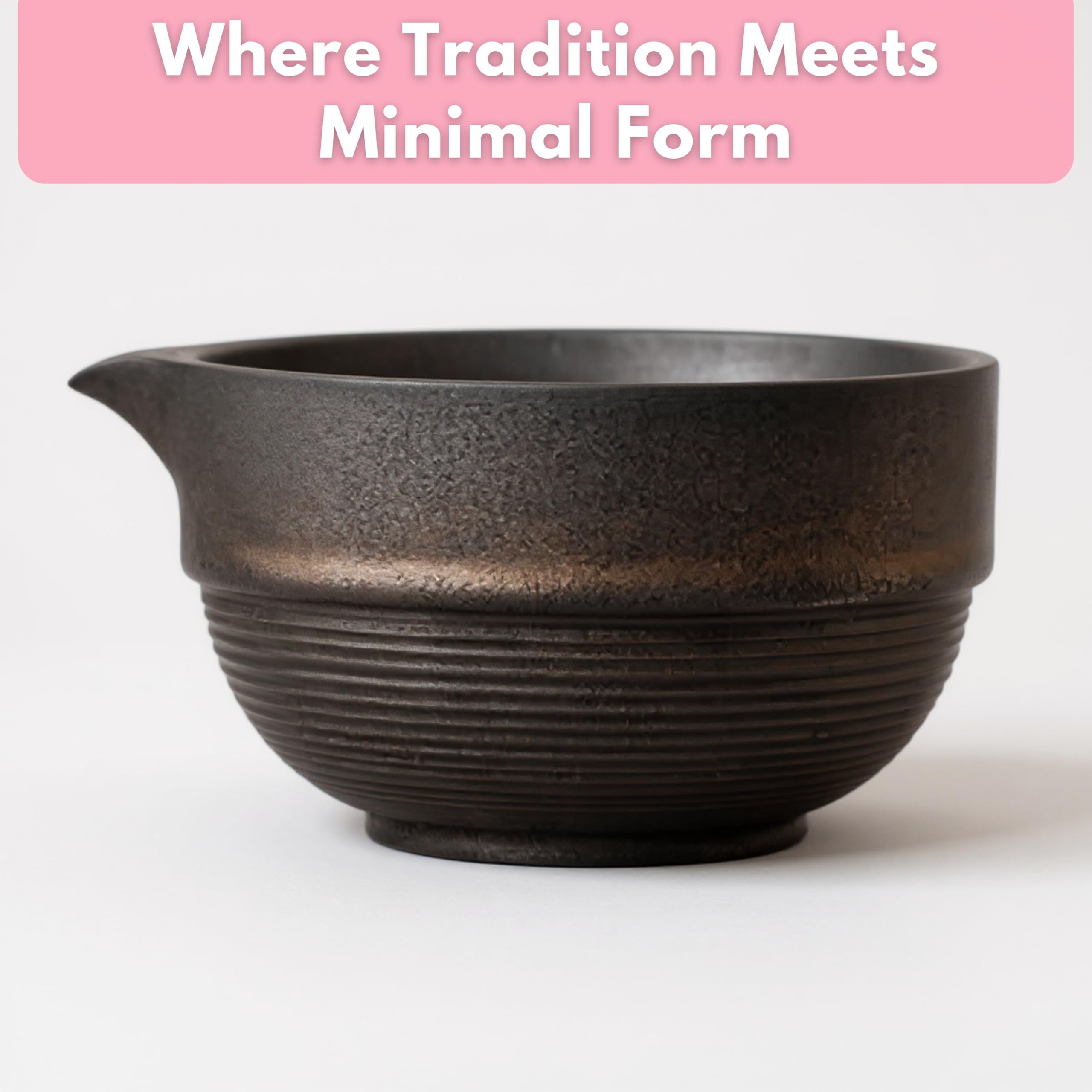 Atellya Matcha Whisk Set, Matcha Set, Scoop, Matcha Whisk Stand ,Matcha Bowl, Matcha Kit for Ceremony, Set for Matcha Latte  - Perth Copper Brown