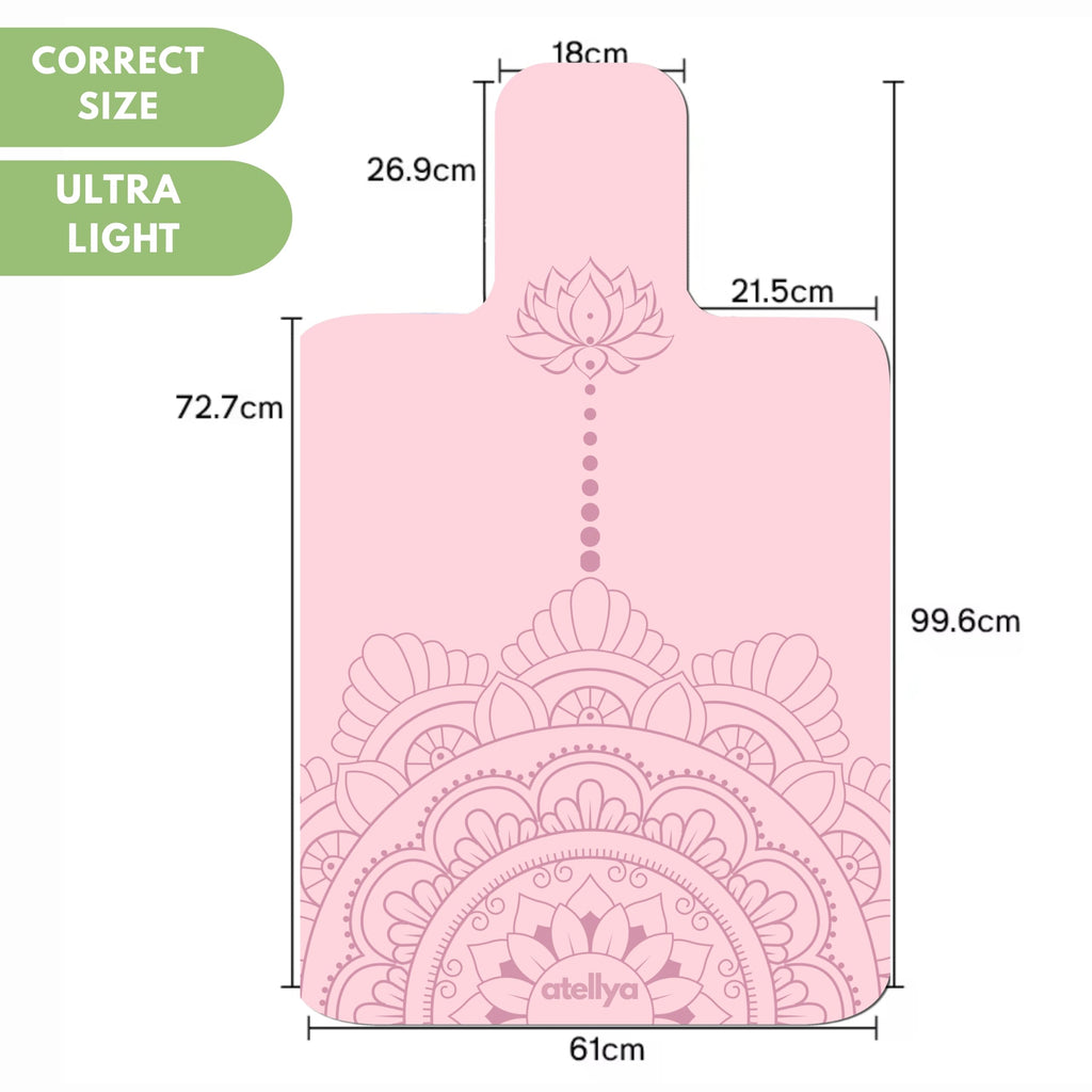 Atellya Pilates Reformer Mat,  Yoga Mat Set with Grip Socks & Mesh Bag – Lightweight Non Slip Design - Sydney Pink