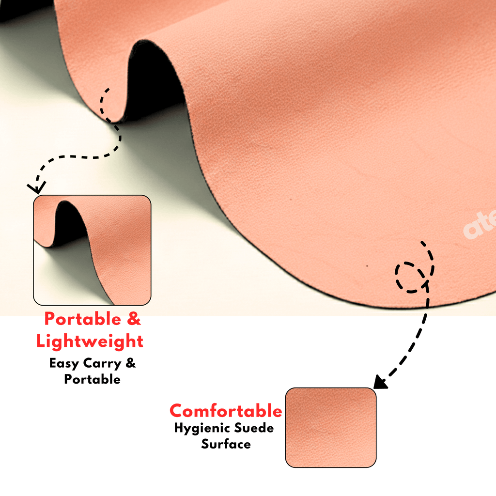 Atellya California Coral Pilates Reformer Mat Set – Non-Slip Pilates Mat + Grip Socks with Carry Bag Atellya