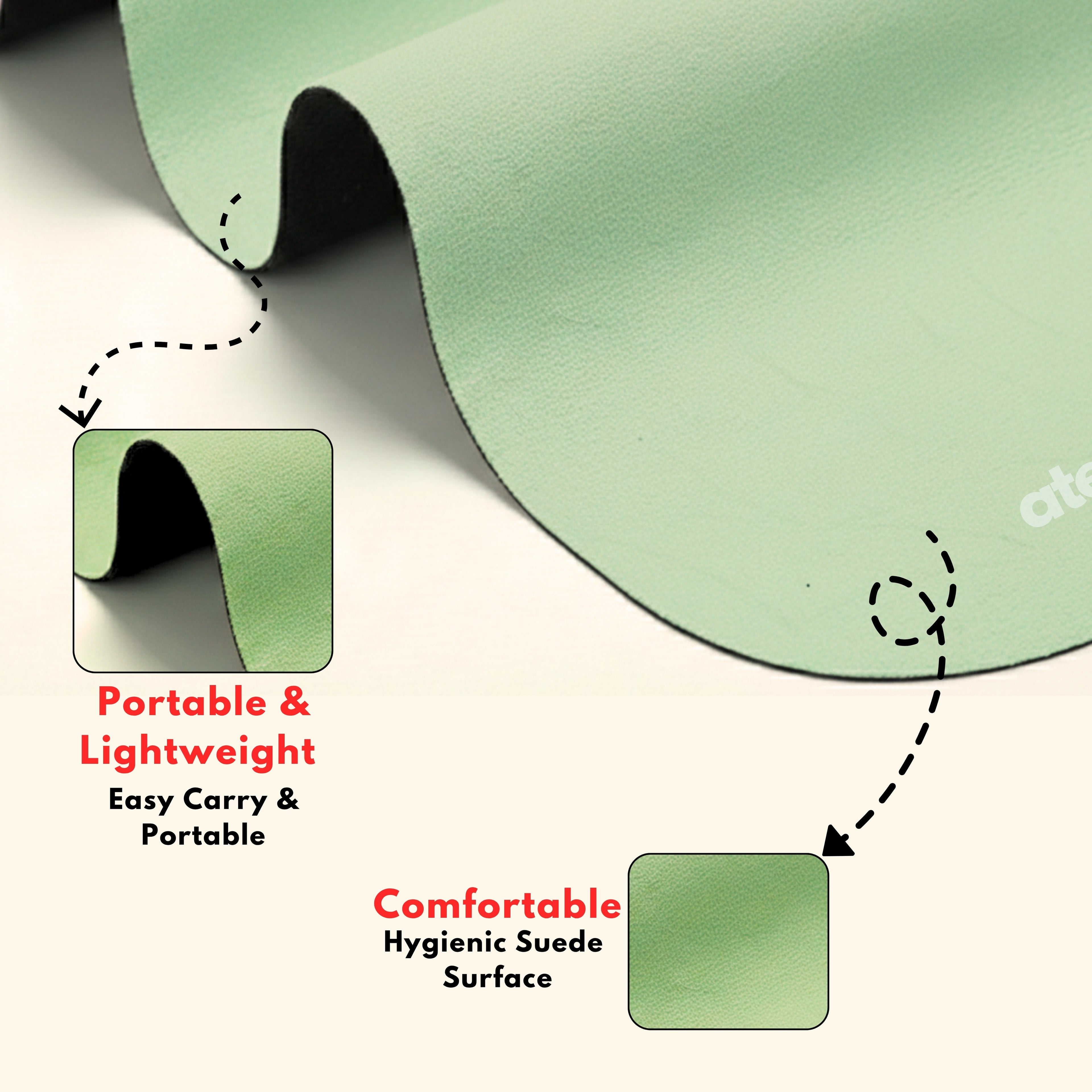 Atellya Boston Green Pilates Reformer Mat Set – Non-Slip Pilates Mat + Grip Socks with Carry Bag Atellya