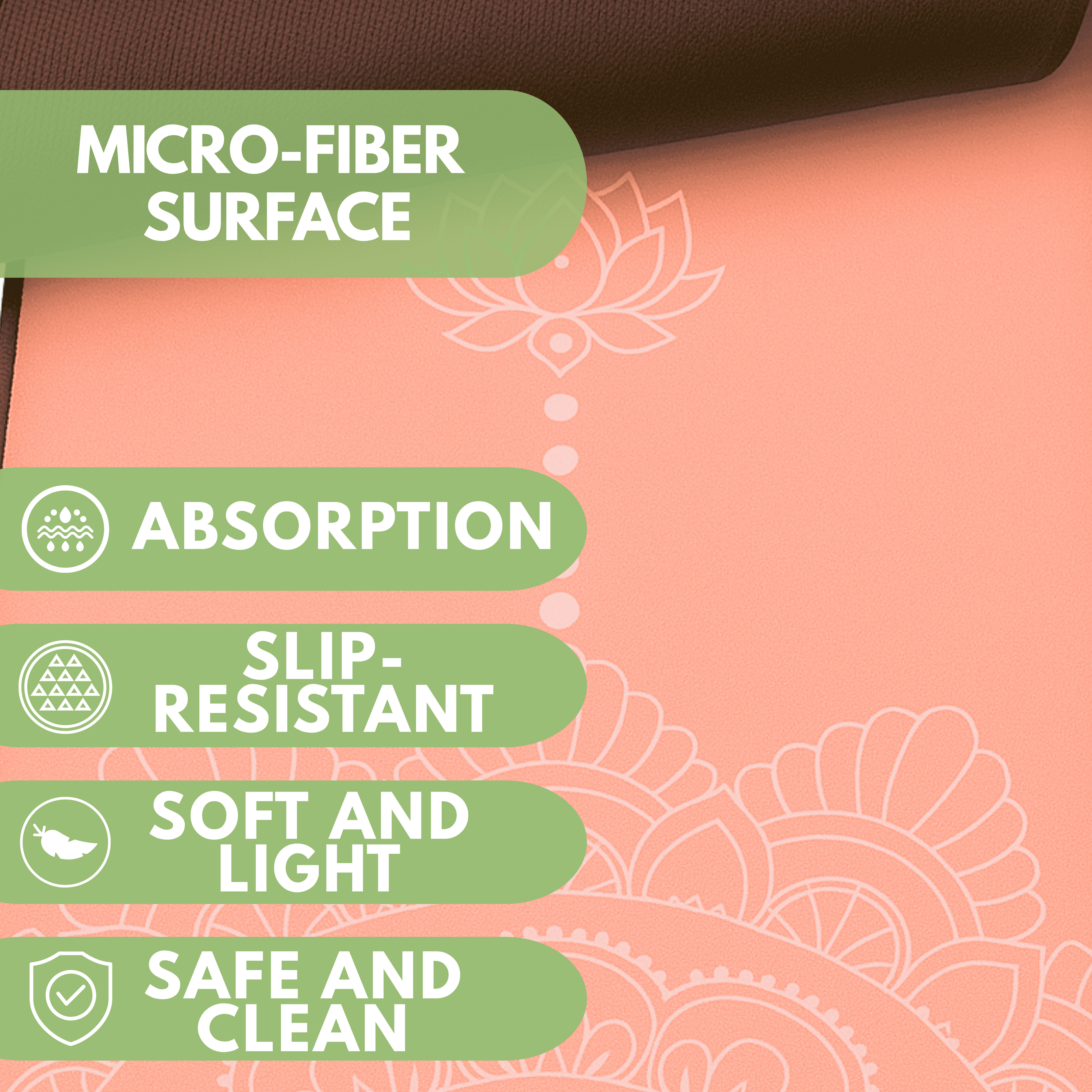 Atellya California Coral Pilates Reformer Mat Set – Non-Slip Pilates Mat + Grip Socks with Carry Bag Atellya