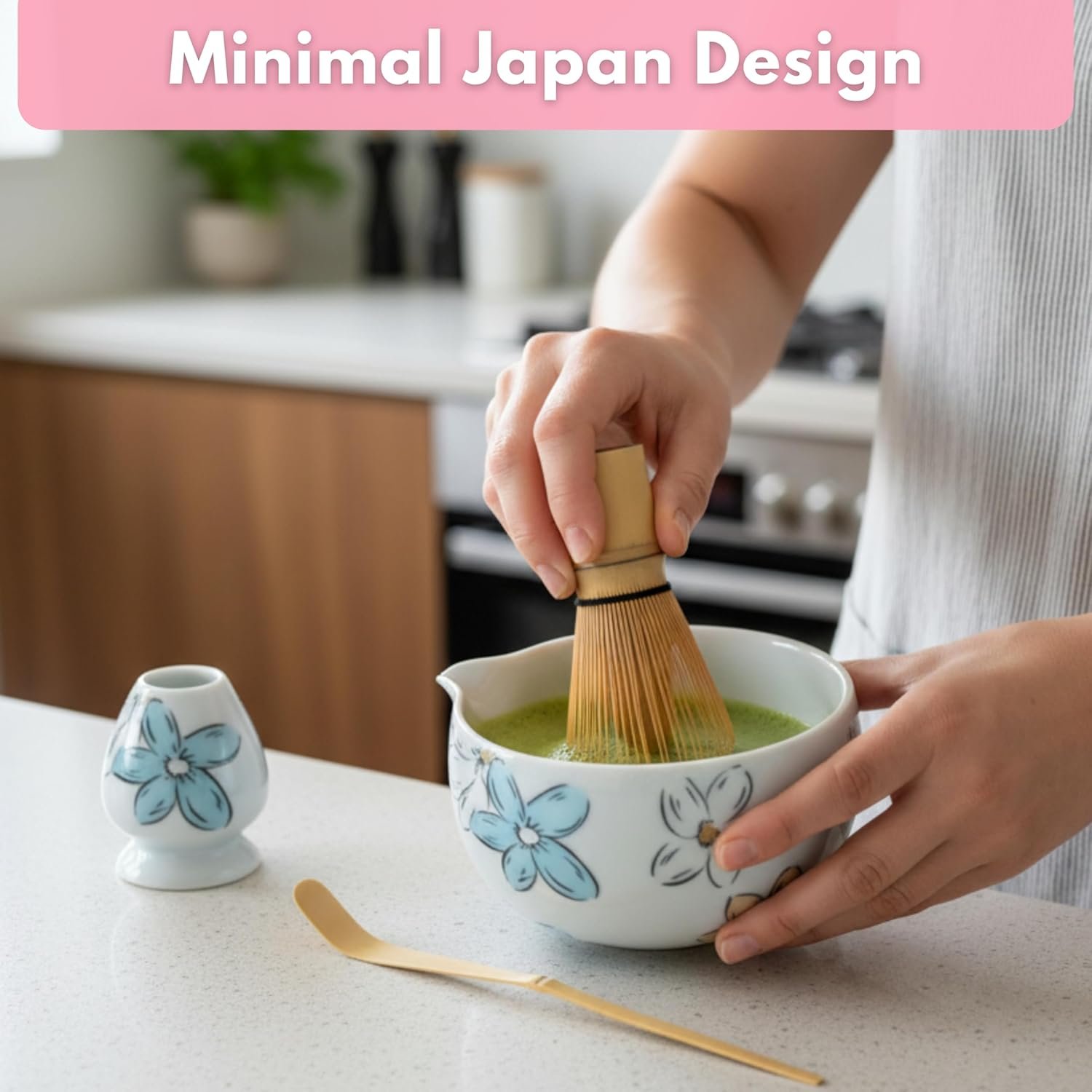 Atellya Flower Brisbane Matcha Set – Bowl, Whisk, Scoop & Stand Set - Image 6