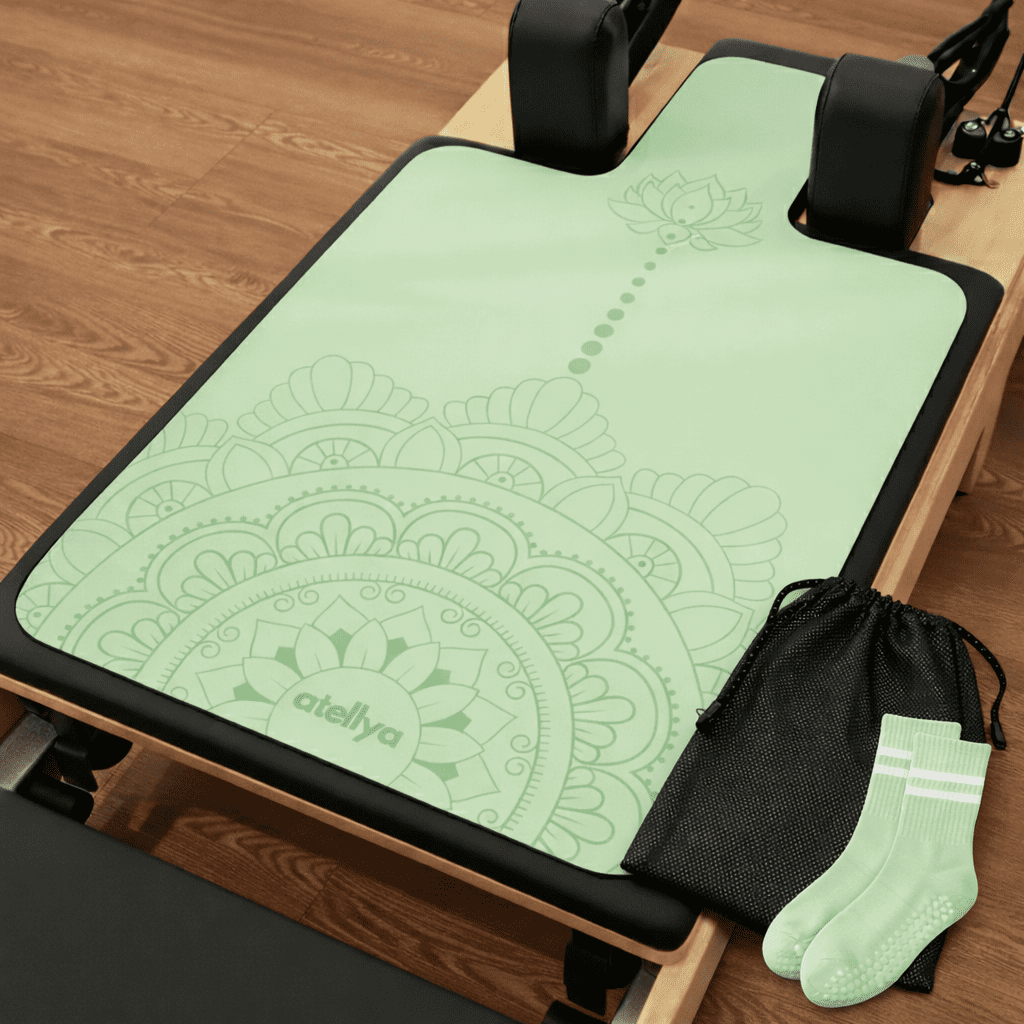 Atellya Pilates Reformer Mat Set – Mint Green | Non-Slip, Ultra-Light & Hygienic Cover