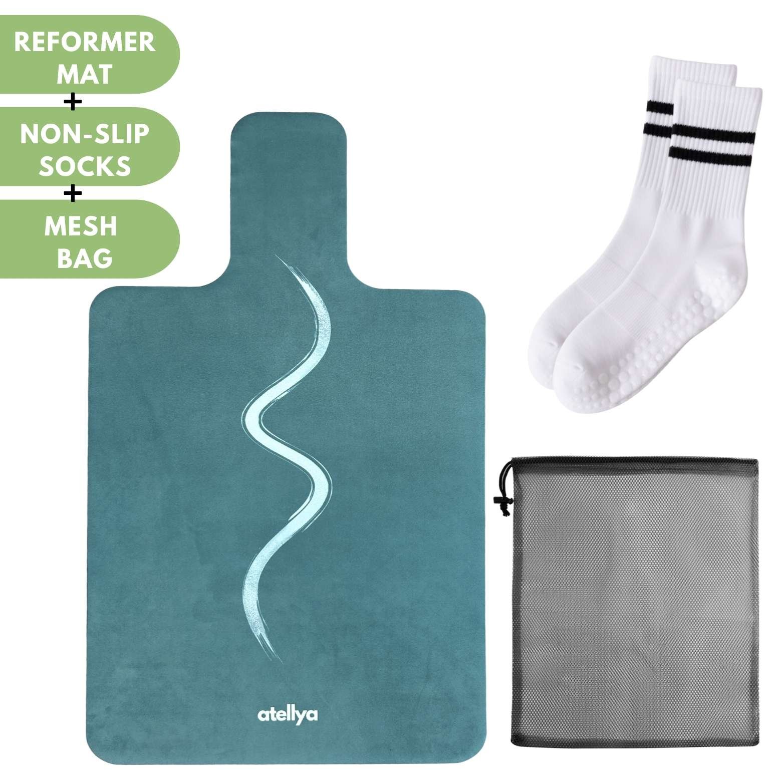 Atellya Pilates Reformer Mat Set – Dark Green S | Non-Slip, Ultra-Light & Hygienic Cover - Image 7