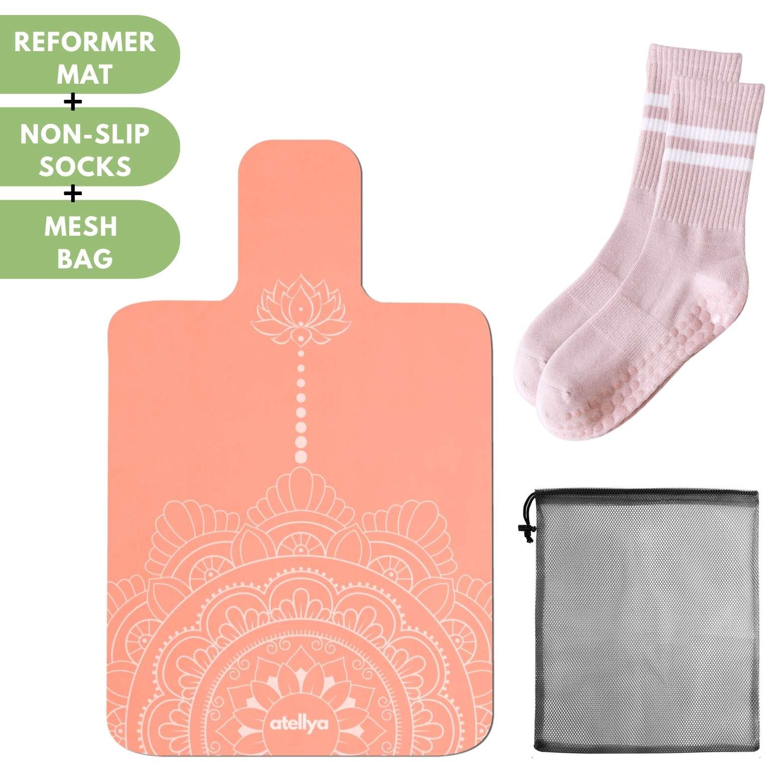 Atellya Pilates Reformer Mat Set – Coral | Non-Slip, Ultra-Light & Hygienic Cover - Image 2