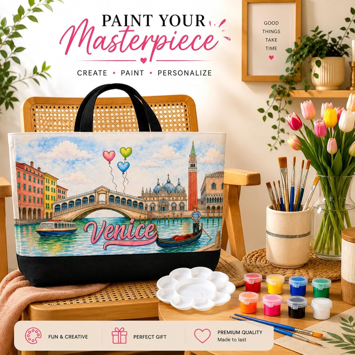 Atellya - Paint Your Own Tote Bag Kit – 10 Pre-Drawn Canvas Tote Bags for Adults & Parties - Image 9