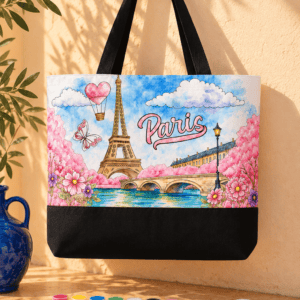 Paint your own Venice tote bag kit with acrylic paints, brushes and palette